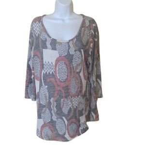 ---  Ultra Soft Gray - Red - White - Long Shirt Size Medium